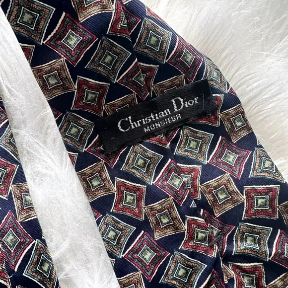 Christian Dior Vintage Square/Gem Pattern Tie - Picture 2 of 3